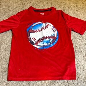 Athletic Works Red and Blue Baseball Graphic Tee